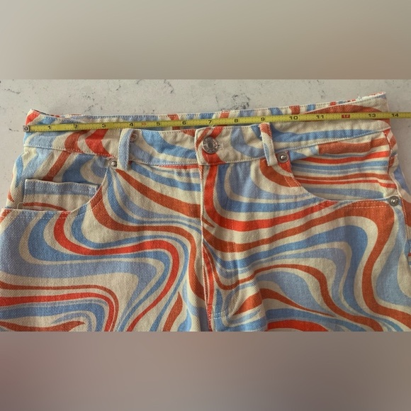 Retro Colorful Swirl Wide Leg Pants - Picture 7 of 9